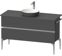 Duravit Sivida Meuble sous-lavabo sur console, 2 tiroirs, poignée profilée chromée, 1245x475x548mm, SV4660010490000, Couleur: Graphite mat