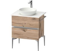 Duravit Sivida Meuble sous-lavabo sur console, 2 tiroirs, poignée profilée chromée, 645x475x548mm, SV4657010550000, Couleur: ChÃªne marbrÃ©