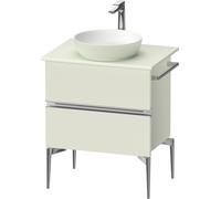 Duravit Sivida Meuble sous-lavabo sur console, 2 tiroirs, poignée profilée chromée, 645x475x548mm, SV4657010HH0000, Couleur: Vert pâle mat