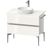 Duravit Sivida Meuble sous-lavabo sur console, 2 tiroirs, poignée profilée chromée, 845x475x548mm, SV4658010220000, Couleur: Blanc brillant