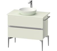 Duravit Sivida Meuble sous-lavabo sur console, 2 tiroirs, poignée profilée chromée, 845x475x548mm, SV4658010HH0000, Couleur: Vert pâle mat