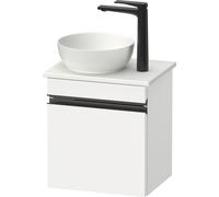 Duravit Sivida Meuble sous-lavabo sur console, charnières à gauche, poignée-barre noir diamant mat, 400x325x440mm, SV4656LBD180000, Couleur: Blanc Mat