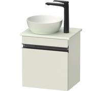Duravit Sivida Meuble sous-lavabo sur console, charnières à gauche, poignée-barre noir diamant mat, 400x325x440mm, SV4656LBDHH0000, Couleur: Vert pâle mat