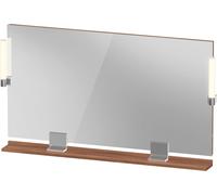 Duravit Sivida miroir, chrome, 1250x36x650mm, éclairage à poser, interrupteur à détecteur, raccordement au réseau, SV7424010790000, Couleur: Noyer mat