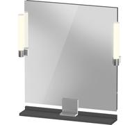 Duravit Sivida miroir, chrome, 650x36x650mm, éclairage à poser, interrupteur à détecteur, raccordement au réseau, SV7421010490000, Couleur: Graphite mat