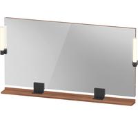 Duravit Sivida miroir, noir diamant mat, 1330x36x650mm, éclairage à poser, interrupteur à détecteur, raccordement au réseau, SV74250BD790000, Couleur: Noyer mat