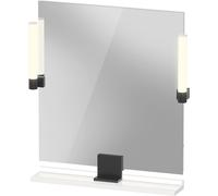 Duravit Sivida miroir, noir diamant mat, 650x36x650mm, éclairage à poser, interrupteur à détecteur, raccordement au réseau, SV74210BD220000, Couleur: Blanc brillant