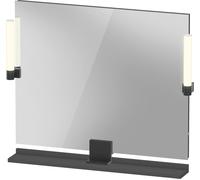 Duravit Sivida miroir, noir diamant mat, 850x36x650mm, éclairage à poser, interrupteur à détecteur, raccordement au réseau, SV74220BD490000, Couleur: Graphite mat