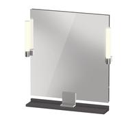 Duravit Sivida miroir, chrome, 650x36x650mm, éclairage à poser, interrupteur à détecteur, raccordement au réseau, SV7421010490000, Couleur: Graphite mat
