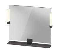 Duravit Sivida miroir, noir diamant mat, 850x36x650mm, éclairage à poser, interrupteur à détecteur, raccordement au réseau, SV74220BD490000, Couleur: Graphite mat