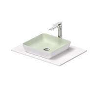 Duravit Sivida Set lavabos rectangulaires in onsole 680x500x123mm, 268017FG00, Couleur: Plan de toilette Intérieur : Vert pâle mat, extérieur : blanc satiné ; console : Blanc