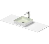 Duravit Sivida Set lavabos rectangulaires in onsole 1280x500x123mm, 268020FG00, Couleur: Plan de toilette Intérieur : Vert pâle mat, extérieur : blanc satiné ; console : Blanc