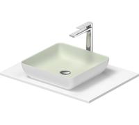 Duravit Sivida Set lavabos rectangulaires in onsole 680x500x123mm, 268017FG00, Couleur: Plan de toilette Intérieur : Vert pâle mat, extérieur : blanc satiné ; console : Blanc