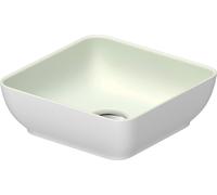 Duravit Sivida vasque à poser rectangulaire, 300x300mm, sans trou pour robinet, sans trop-plein, 266003FG00, Couleur: Couleur intérieure vert pâle mat, couleur extérieure blanc satiné