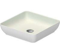 Duravit Sivida vasque à poser rectangulaire, 400x400mm, sans trou pour robinet, sans trop-plein, 266001FG00, Couleur: Couleur intérieure vert pâle mat, couleur extérieure blanc satiné