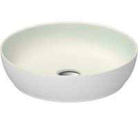 Duravit Sivida vasque à poser ronde, 400x400mm, sans trou pour robinet, sans trop-plein, 266000FG00, Couleur: Couleur intérieure vert pâle mat, couleur extérieure blanc satiné