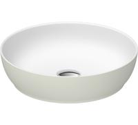 Duravit Sivida vasque à poser ronde, 400x400mm, sans trou pour robinet, sans trop-plein, 266000FH00, Couleur: Couleur intérieure blanc satiné, couleur extérieure vert pâle mat