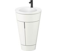 Duravit Starck 1 c-bonded Ensemble au sol, rond, 560x864x605mm, lavabo blanc satiné, poignée noir diamant, S19512OBD360000
