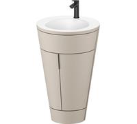 Duravit Starck 1 c-bonded Ensemble au sol, rond, 560x864x605mm, lavabo blanc satiné, poignée noir diamant, S19512OBD600000