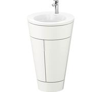 Duravit Starck 1 c-bonded Ensemble au sol, rond, 560x864x605mm, lavabo blanc ultra-brillant, poignée chrome, S19513O10360000
