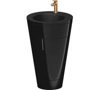 Duravit Starck 1 c-bonded Ensemble au sol, rond, 560x864x605mm, lavabo noir mat, poignée bronze, S19514O04400000