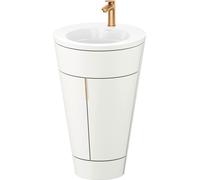 Duravit Starck 1 c-bonded Ensemble au sol, rond, 560x864x605mm, lavabos blanc ultra-brillant, poignée bronze, S19513O04360000