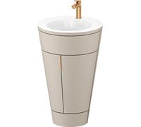 Duravit Starck 1 c-bonded Ensemble au sol, rond, 560x864x605mm, lavabos blanc ultra-brillant, poignée bronze, S19513O04600000