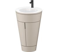 Duravit Starck 1 c-bonded Ensemble au sol, rond, 560x864x605mm, lavabos blanc ultra-brillant, poignée noir diamant, S19513OBD600000