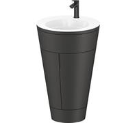 Duravit Starck 1 c-bonded Ensemble au sol, rond, 560x864x605mm, lavabos blanc ultra-brillant, poignée noir diamant, S19513OBD580000