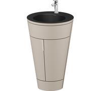 Duravit Starck 1 c-bonded Ensemble au sol, rond, 560x864x605mm, lavabos noir mat, poignée chrome, S19514O10600000