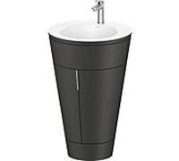 Duravit Starck 1 ,c-bonded set S19512O70580000 poignée en acier inoxydable, Céramique Weiß Matt , sur pied, Graphit satiné mat, 864 x 560 x 605 mm