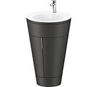 Duravit Starck 1 ,c-bonded set S19513O10580000 poignée chromée, Céramique Weiß Matt , sur pied Graphit satiné mat, 864 x 560 x 605 mm