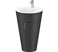 Duravit Starck 1 ,c-bonded set S19513O70580000 poignée en acier inoxydable, Céramique Weiß Matt , sur pied, Graphit satiné mat, 864 x 560 x 605 mm