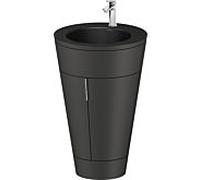 Duravit Starck 1 ,c-bonded set S19514O10580000 poignée chromée, Céramique noir mat, sur pied, Graphit satiné mat, 864 x 560 x 605 mm