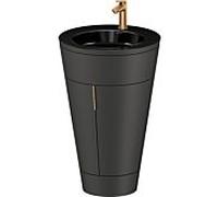 Duravit Starck 1 ,c-bonded set S19515O04580000 poignée bronze, Céramique noir mat, sur pied, Graphit satiné mat, 864 x 560 x 605 mm
