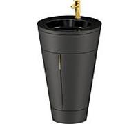 Duravit Starck 1 ,c-bonded set S19515O34580010 poignée or, Céramique noir mat, éclairage intérieur, sur pied, Graphit satiné mat, 864 x 560 x 605 mm