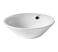 Duravit Starck 1 - Vasque sans trou avec trop-plein, diamètre 53 cm, blanc - vasque, avec WonderGliss 04085300001