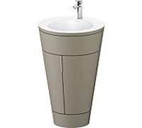 Duravit Starck 1 ,c-bonded set S19512O10920010 poignée chromée, Céramique Weiß Matt , éclairage intérieur, sur pied, gris pierre satiné mat, 864 x 560 x 605 mm
