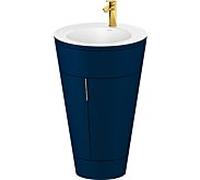 Duravit Starck 1 ,c-bonded set S19512O34980000 poignée dorée, Céramique Weiß Matt , sur pied, bleu nuit satiné mat, 864 x 560 x 605 mm