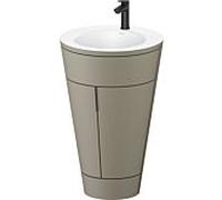 Duravit Starck 1 ,c-bonded set S19512OBD920010 poignée diamant noir, Céramique Weiß Matt , éclairage intérieur, sur pied, gris pierre satiné mat, 864 x 560 x 605 mm