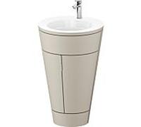 Duravit Starck 1, set c-bonded S19513O10600000 poignée chromée, céramique blanc mat, sur pied taupe satiné mat, 864 x 560 x 605 mm