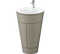 Duravit Starck 1 ,c-bonded set S19513O10920000 poignée chromée, Céramique Weiß Matt , sur pied gris pierre satiné mat, 864 x 560 x 605 mm