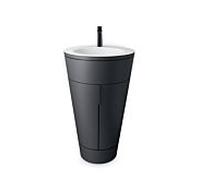 Duravit Starck 1 , set c-bonded S19513OBD580010 poignée diamant noir, Céramique Weiß Matt , éclairage intérieur, sur pied Graphit satiné mat, 864 x 560 x 605 mm