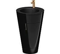 Duravit Starck 1 ,c-bonded set S19514O04400010 poignée bronze, Céramique noir mat, éclairage intérieur, sur pied, noir brillant, 864 x 560 x 605 mm