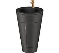 Duravit Starck 1, set c-bonded S19514O04580010 poignée bronze, céramique noir mat, éclairage intérieur, sur pied, graphite satiné mat, 864 x 560 x 605 mm