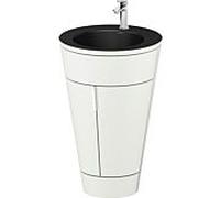 Duravit Starck 1 ,c-bonded set S19514O10360000 poignée chromée, Céramique noir mat, sur pied, blanc satiné mat, 864 x 560 x 605 mm