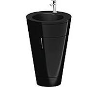 Duravit Starck 1 ,c-bonded set S19514O10400000 poignée chromée, Céramique noir mat, sur pied, noir brillant, 864 x 560 x 605 mm