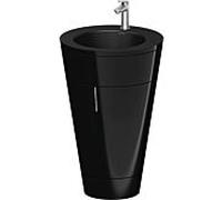 Duravit Starck 1 , set c-bonded S19514O70400000 poignée en acier inoxydable, Céramique noir mat, sur pied, noir brillant, 864 x 560 x 605 mm