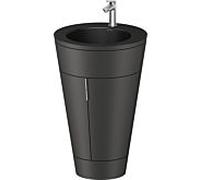 Duravit Starck 1 ,c-bonded set S19514O70580000 poignée en acier inoxydable, Céramique noir mat, sur pied, Graphit satiné mat, 864 x 560 x 605 mm