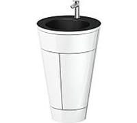 Duravit Starck 1 ,c-bonded set S19514O70850010 poignée en acier inoxydable, Céramique noir mat, éclairage intérieur, sur pied, Weiß Hochglanz , 864 x 560 x 605 mm